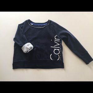 Navy Cropped Calvin Klein Sweatshirt